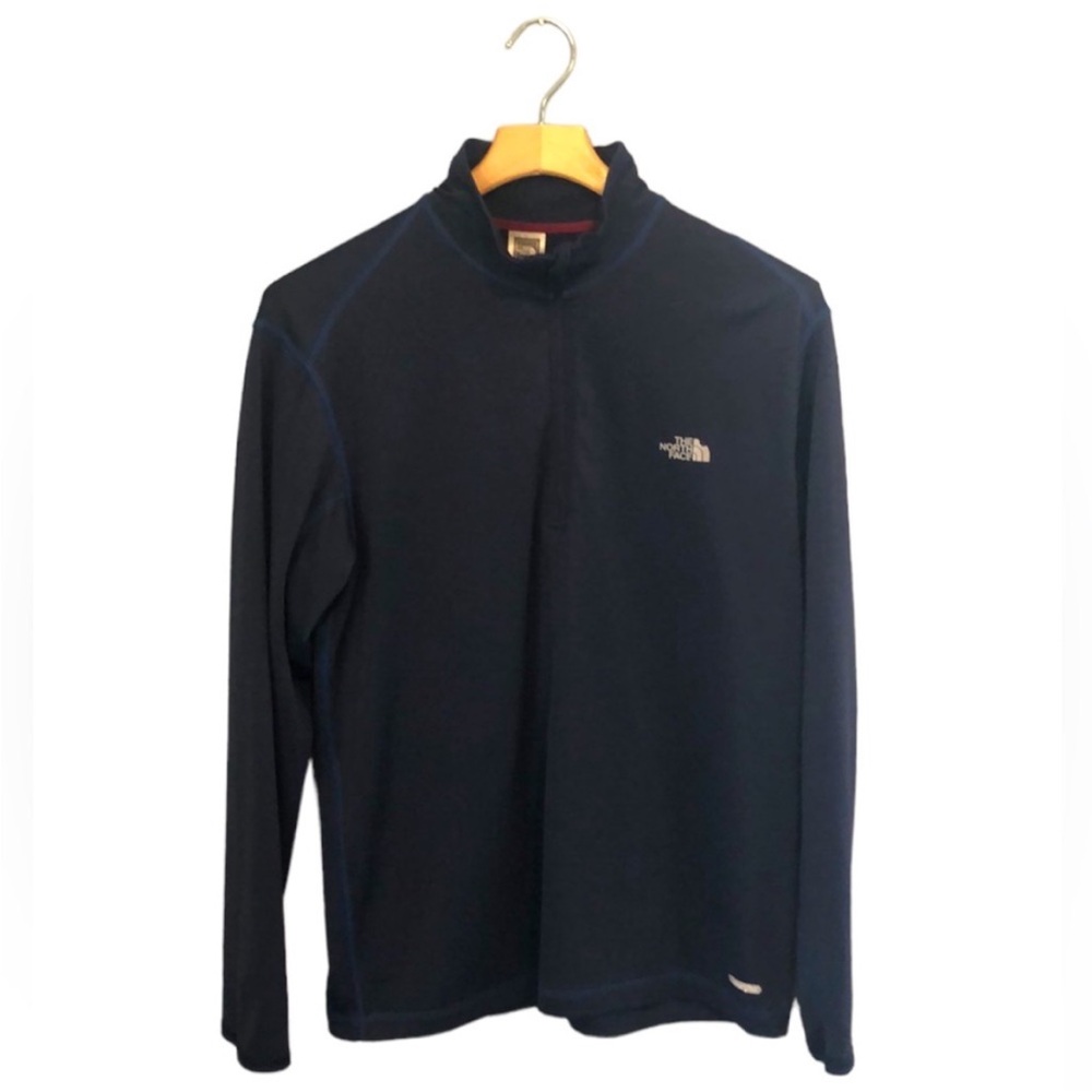The North Face Men’s Navy Quarter Zip Vapor Wick Long Sleeve Pullover Medium